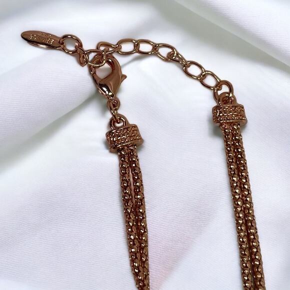 Beria Collection 18KT Rose GP Turquoise & Tigers Eye Floral Pendant Necklace - Picture 5 of 8